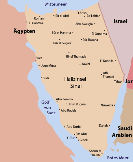 Karte Halbinsel Sinai